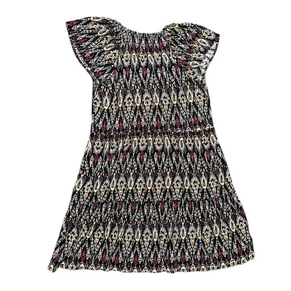 Loft Ikat Tie Neck Tiered Swing Mini Dress Size XS NWT - Picture 3 of 10